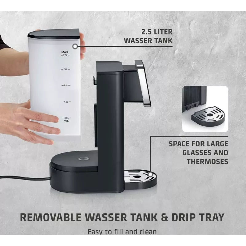 Caso Turbo Hot Water Dispenser | HW 616 | Water Dispenser | 2600 W | 2.5 L | Plastic/Stainless Steel | Black/Stainless Steel