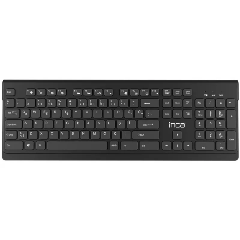 Inca IWS-519 Keyboard Mouse included Office RF Wireless QWERTY Turkish Black