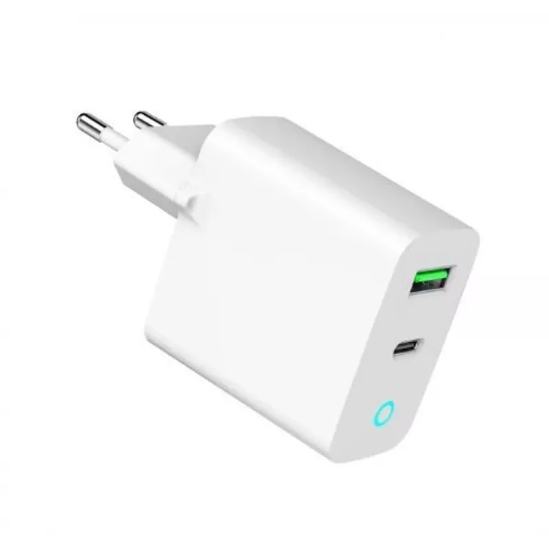 Alimentator Retea 220V GEMBIRD, Universal, 1 X USB Type-C D 20W, 1 X USB-a 3.0 QC 18W, Indicator LED, White