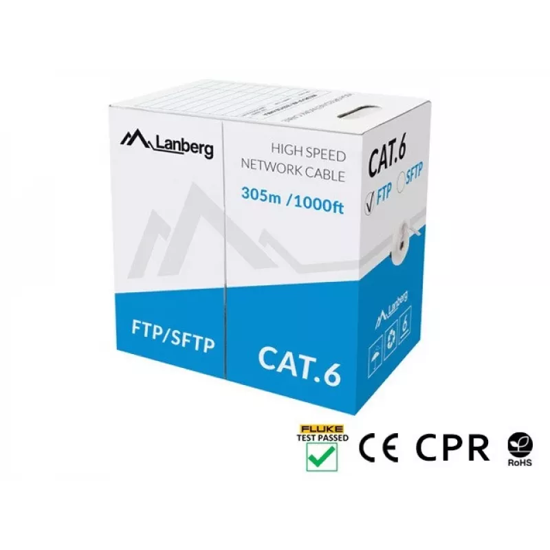 Lanberg LCS6-11CU-0305-S networking cable Grey 305 m Cat6 SF/UTP (S-FTP)