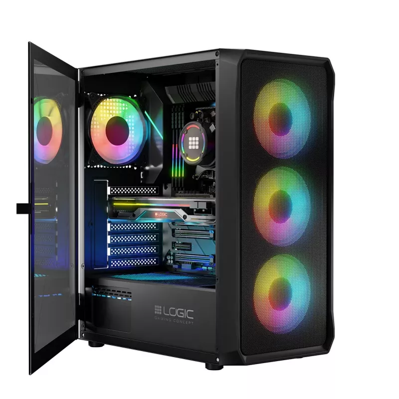 Computer Case Logic Concept Portos ARGB ATX Black