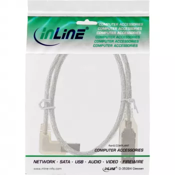 Microconnect USBAB5ANGLED-L USB cable USB 2.0 5 m USB A USB B White