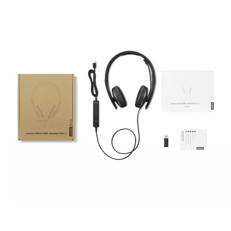 Lenovo 4XD1M45627 headphones/headset Wired Head-band USB Type-C Black