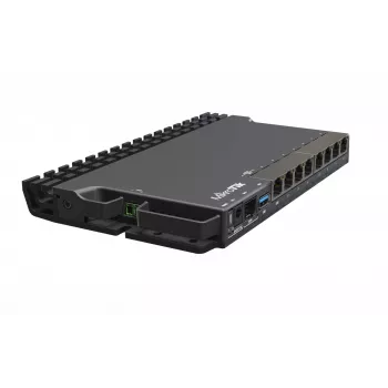 Wired router MikroTik RB5009UG+S+IN — 1x RJ-45, 7x Gigabit copper, 1x SFP+, PoE, DC, 2.5GbE interface, black