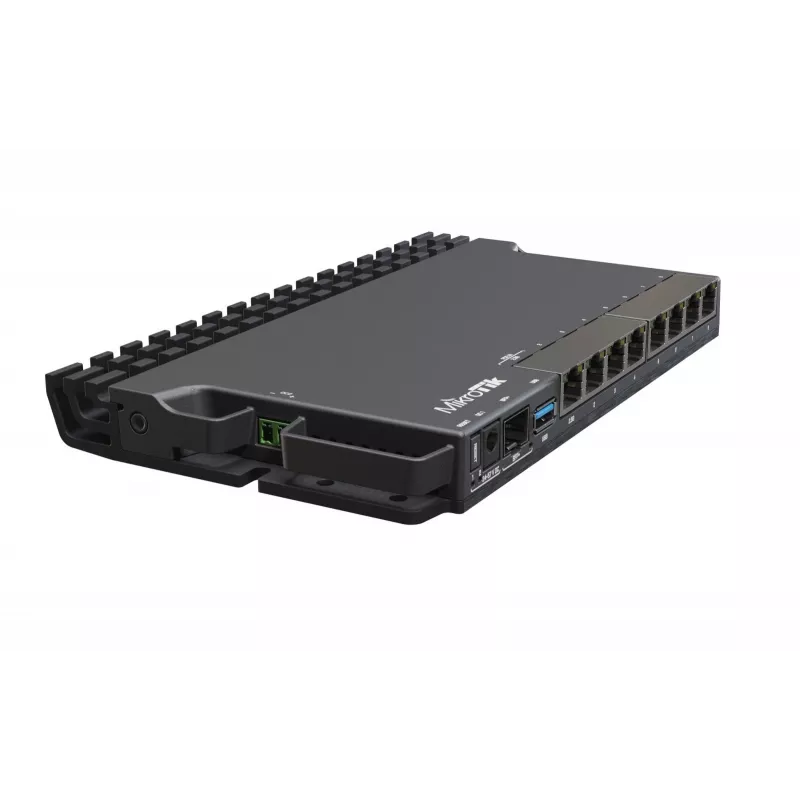 Wired router MikroTik RB5009UG+S+IN — 1x RJ-45, 7x Gigabit copper, 1x SFP+, PoE, DC, 2.5GbE interface, black