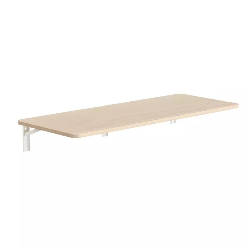 MACLEAN MC-128WD Wall-Mounted Folding Shelf 100×40 cm Wooden Finish