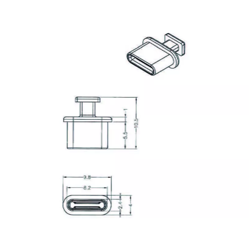 Socket safety cover DeLOCK 64013 USB Type-C Black