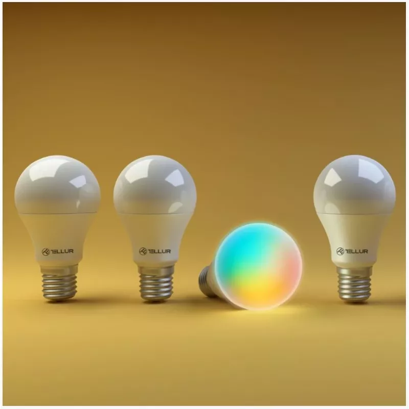 Smart Bulb Tellur E27 RGB Dimmer – Wi‑Fi RGBW E27 Smart Light Bulb with Dimming