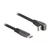 DeLOCK USB 2.0 Flat Ribbon Cable USB Type-C male to USB Type-C male angled PD 3.0 60 W 14 cm black