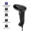 Handheld barcode reader QOLTEC 50866 — 1D laser scanner, USB wired, 600 mm range, black, 161.5×88×77 mm