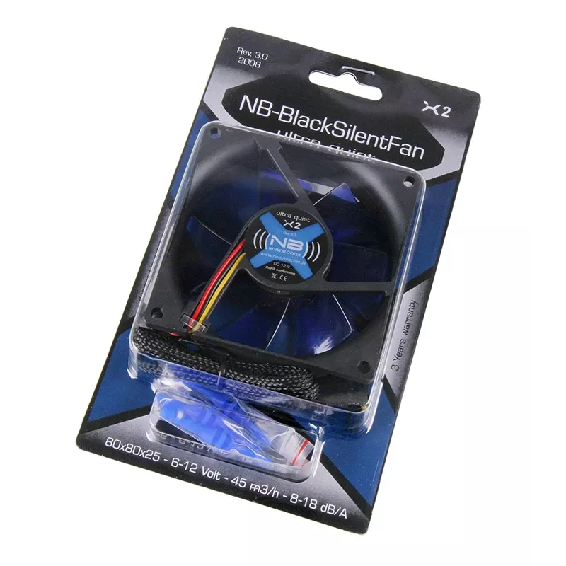 Fan Noiseblocker BlackSilentFan X2 8 cm 1800 RPM 45 m³/h Black