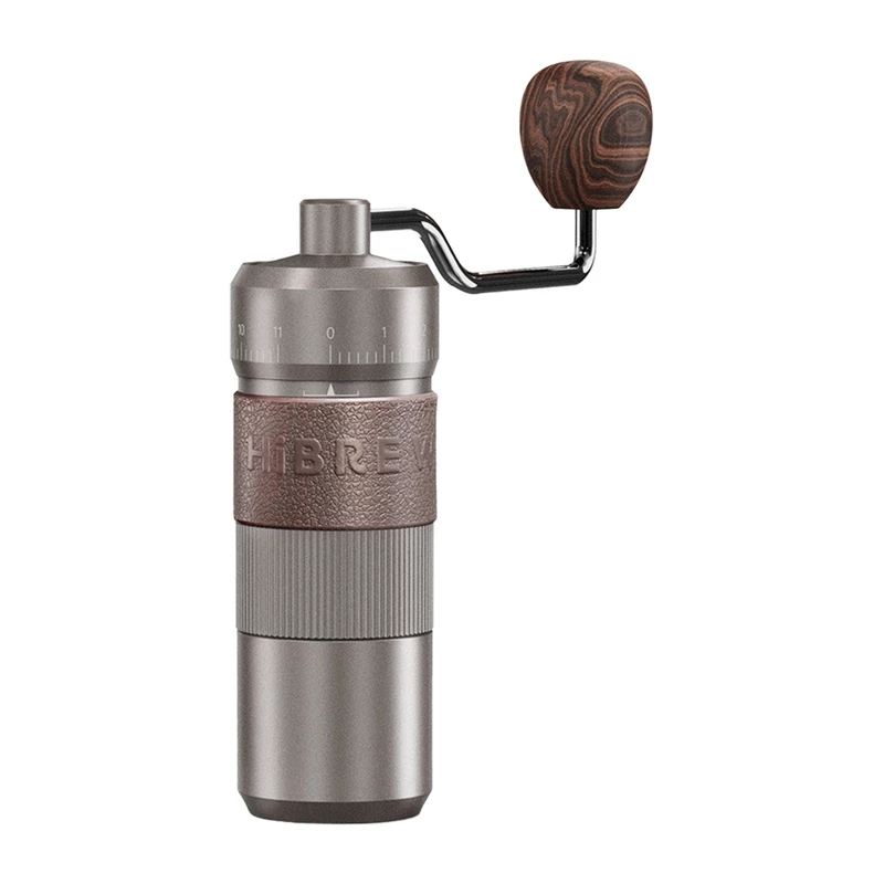 Manual coffee grinder HiBREW G4B with adjustable grind, hand-operated burr grinder