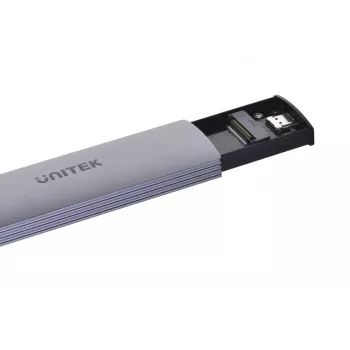 M.2 SSD enclosure Unitek uDrive Grey — M.2 (2230/2242/2260/2280), NVMe/SATA III, USB-C 10 Gbit/s, aluminium