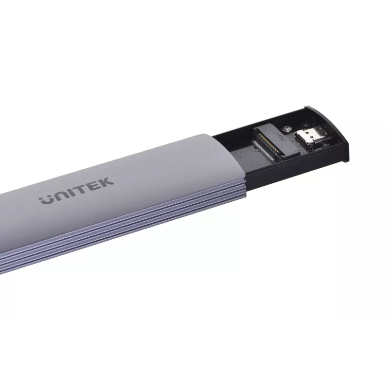 M.2 SSD enclosure Unitek uDrive Grey — M.2 (2230/2242/2260/2280), NVMe/SATA III, USB-C 10 Gbit/s, aluminium