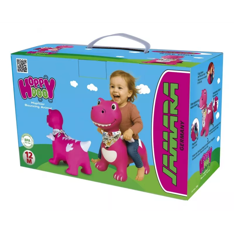 Bouncing animal Jamara HoppyDoo Dino with wings pink with pump 466008