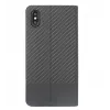 Phone book case Tellur for iPhone XS Max — black carbon finish, folio wallet style