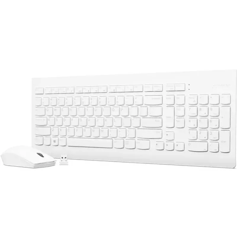 Full-size mechanical keyboard and mouse set Lenovo GX30W75336 — USB + Bluetooth, QWERTY, white