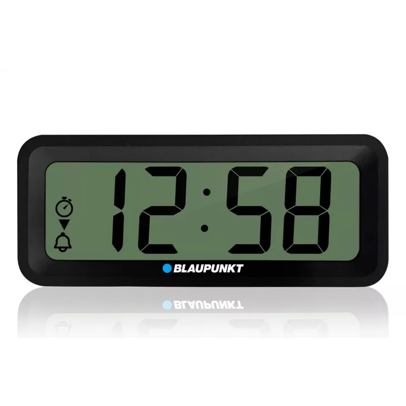 BLAUPUNKT electronic accessory CL04BK — black compact clock with thermometer, wetness indicator, calendar, alarm, snooze, AAA battery