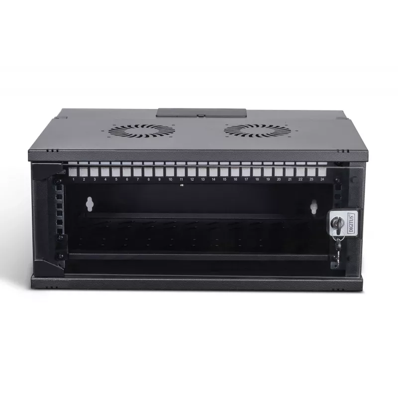 DIGITUS SOHO Pro DN-49201-SET — 19 inch 4U Wall-Mounted Network Cabinet Set, 540x400 mm, IP20, Key Lock, Light Grey