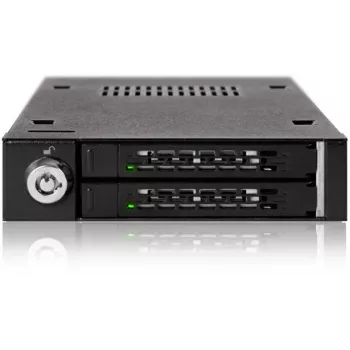ICY DOCK - ToughArmor - MB992SK-B - SATA - Adapter - 2x 2,5 Zoll > 3,5 Zoll - SATA 6 Gbit/s - Sicherheitsschloss - Metall - LED - bis 9,5 mm Bauhöhe