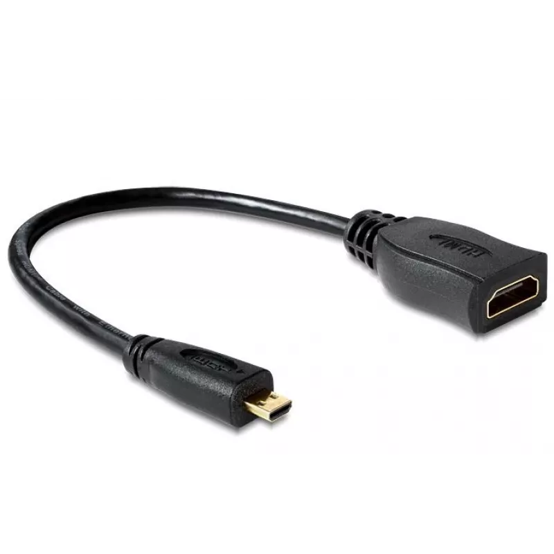 HDMI Cable DeLOCK 65391 0.23m Type A to Type D Black