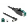 DeLOCK PoweredUSB cable male 12 V to DC 5.5 x 2.5 mm male angled 1 m