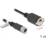 Network Cable DeLOCK M12 Cable X-coded 8 pin female to RJ45 jack Cat.6A 1 m Black