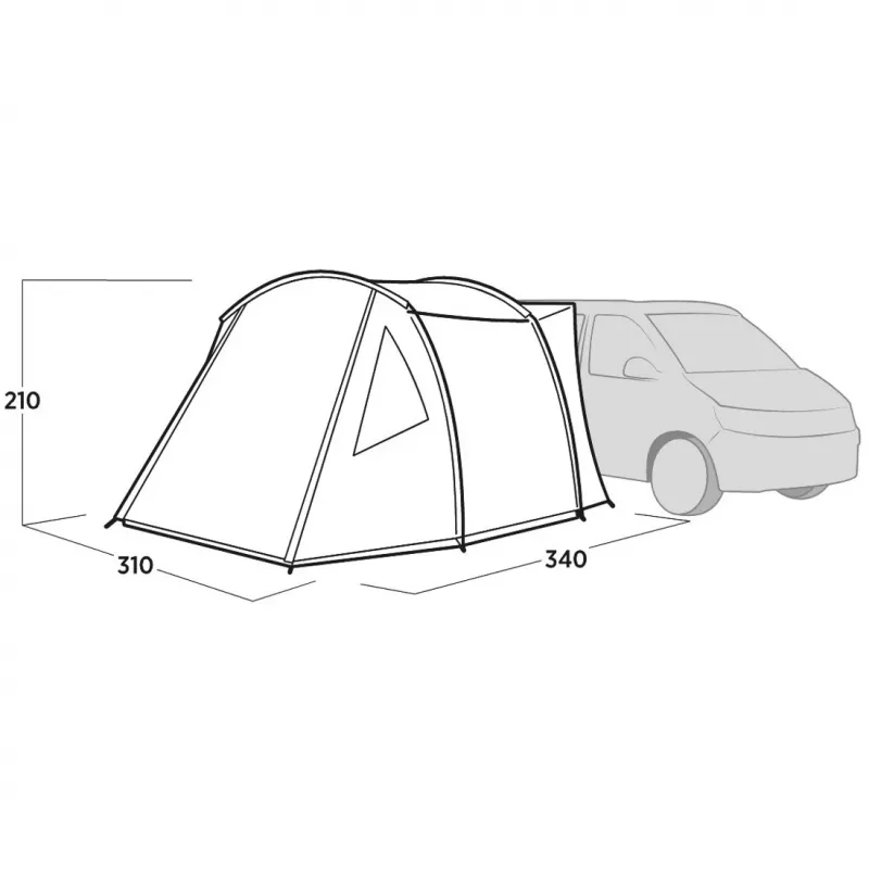 Easy Camp Eidfjord grey tunnel drive-away awning, model 2025