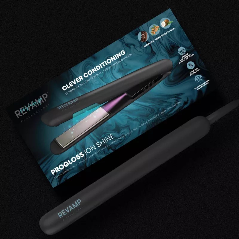 Hair straightener Revamp ST-1850BK-EU with ionic shine function, black