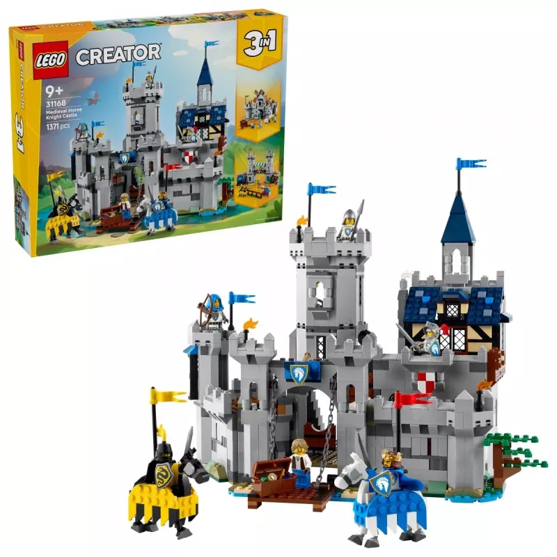 Construction toy LEGO Creator 3-in-1 Medieval Knight's Castle set 31168 — 1371 pieces, 6 minifigures, ages 9+
