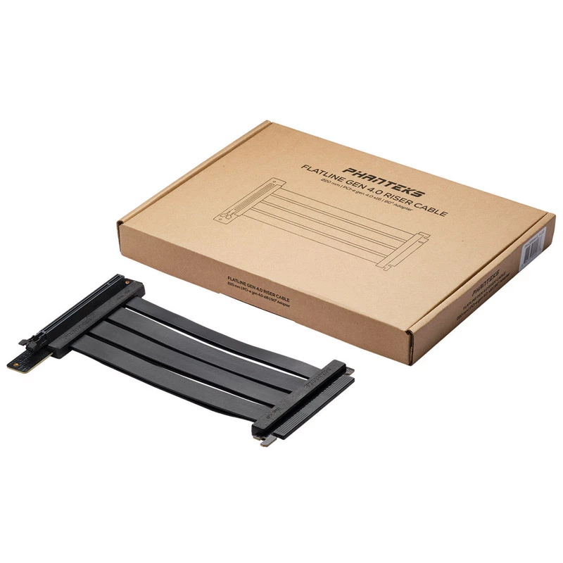 PHANTEKS PCI-E 4.0 x16 Riser Flat Line cable, 90 degrees, 22cm - black