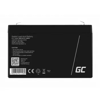 Rechargeable sealed lead-acid battery Green Cell AGM12 6 V 7000 mAh Black