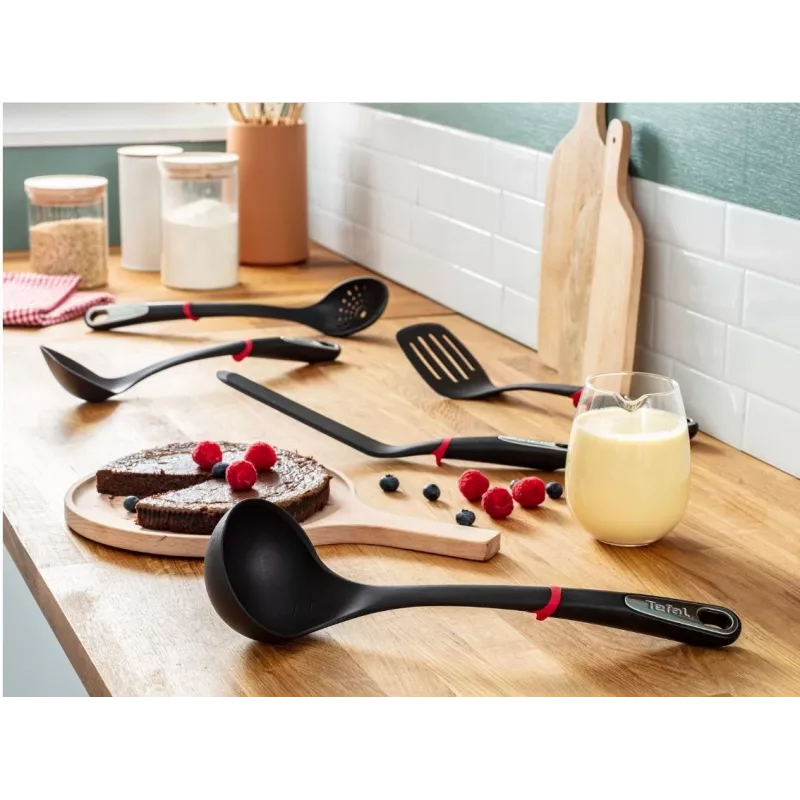 Pasta Spoon Tefal K20602, silicone, heat-resistant up to 220 °C, black, TPR handle