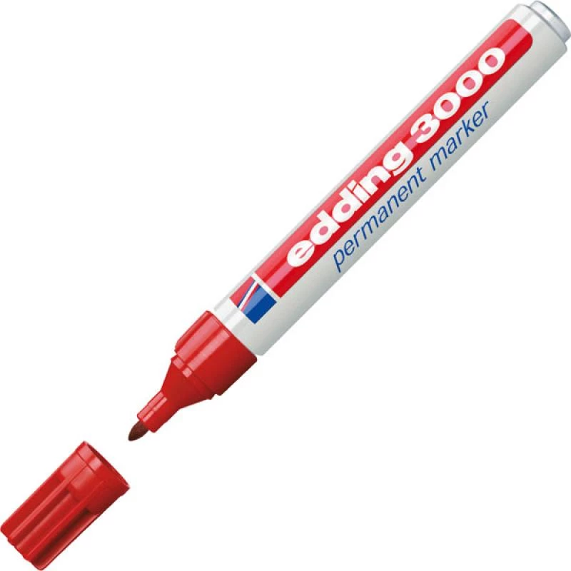 Permanent Marker Edding 3000 Red 10 pc(s)