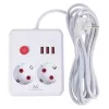 Power strip MACLEAN MCE388 W — 2 sockets, 3×USB, 110–240V, 2500W, 3 m cable, white