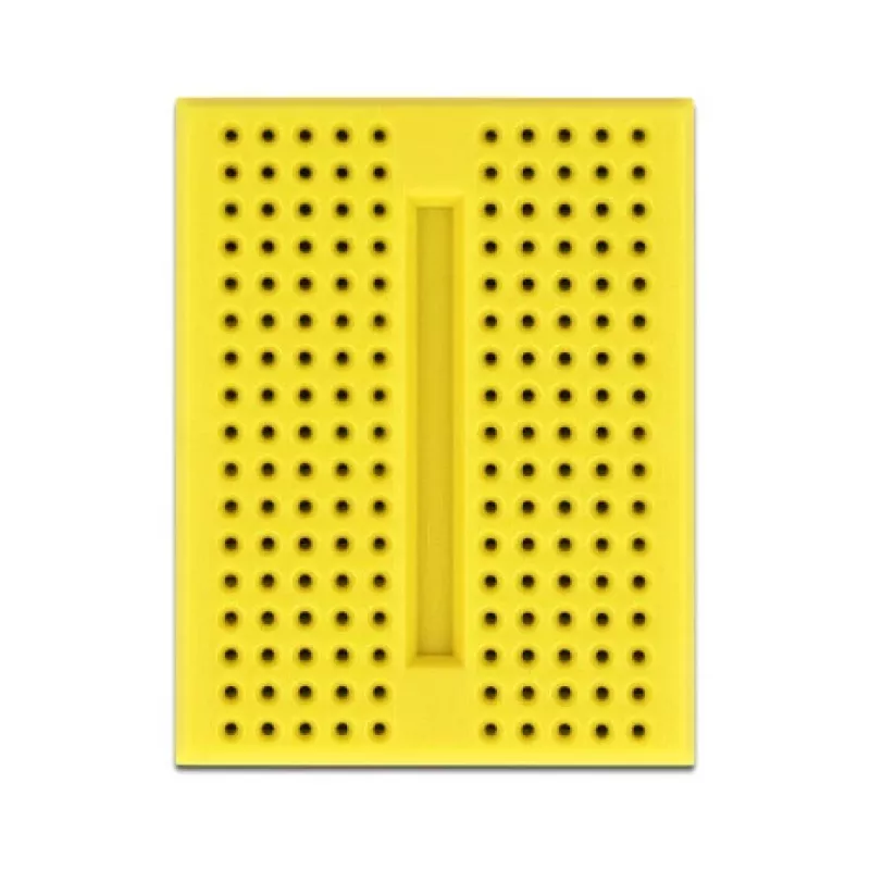 Breadboard DELOCK 18320 — plastic prototype board, yellow, 36×46×10 mm