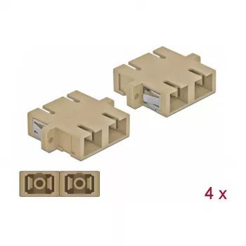 Fibre optic adapter DELOCK SC female–female beige, pack of 4 (model 85996)