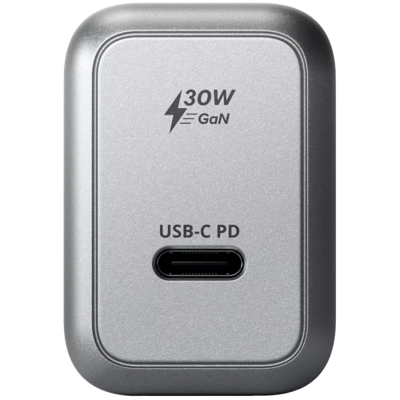 Mobile device charger Satechi ST-UC30WCM-EU — Universal indoor AC charger with 1× USB-C, Black/Silver
