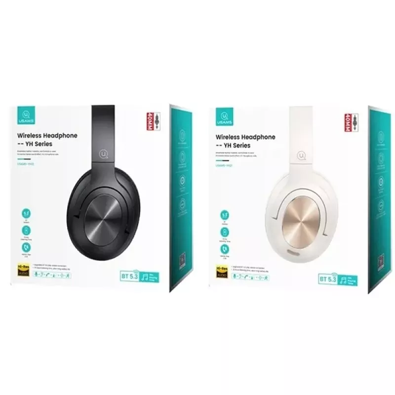 Usams Headphones Bluetooth 5.3 Over-Ear Us-yh Series Black/black TDLYEJYS01