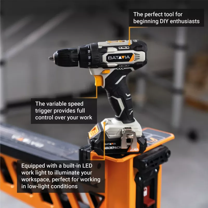 Batavia B.V. 18V Drill Driver - Without Battery and Charger in BMC