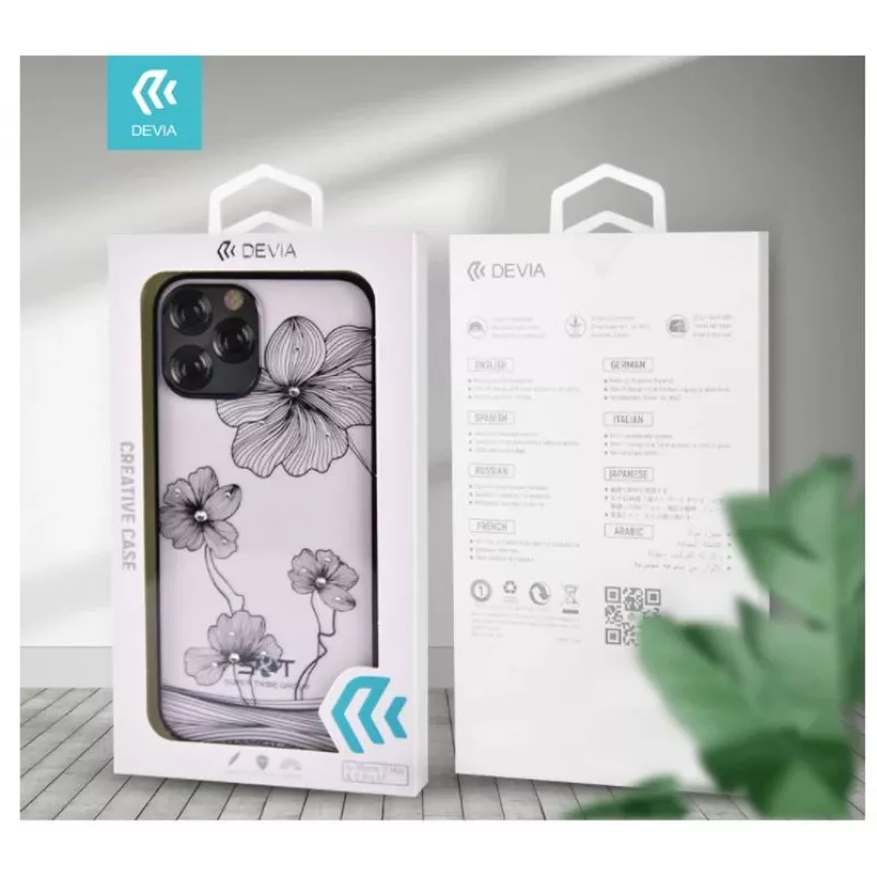 Protective phone case Devia Crystal Flora for iPhone 12 Pro Max — black