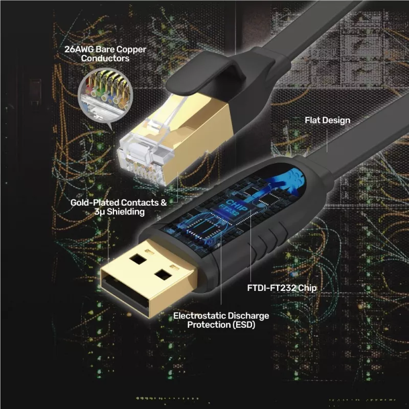 UNITEK Y-SP02001B networking cable Black 18 m