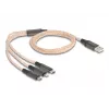 DeLOCK USB Cable 1.2m USB 2.0 USB A USB C/Micro-USB B/Lightning Transparent