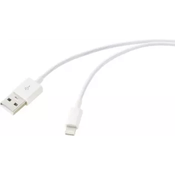 Renkforce USB Cable USB 2.0 USB-A Plug, Apple Lightning Plug 2.00 m White (frosted) RF-5724086 (RF-5724086)