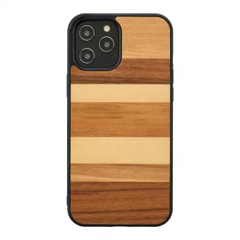 Phone case man and wood for iPhone 12 Pro Max, black sand
