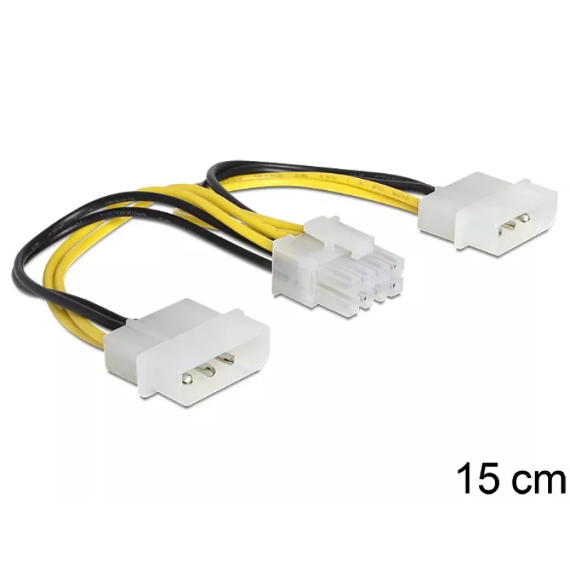 Internal Power Cable DeLOCK 83410 0.15m EPS 8-pin Molex 3-pin