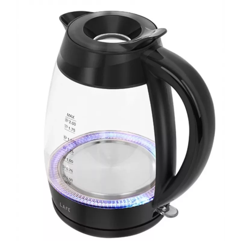 Lafe Essential XL CEG016 glass electric kettle, 2 L, 2200 W, black