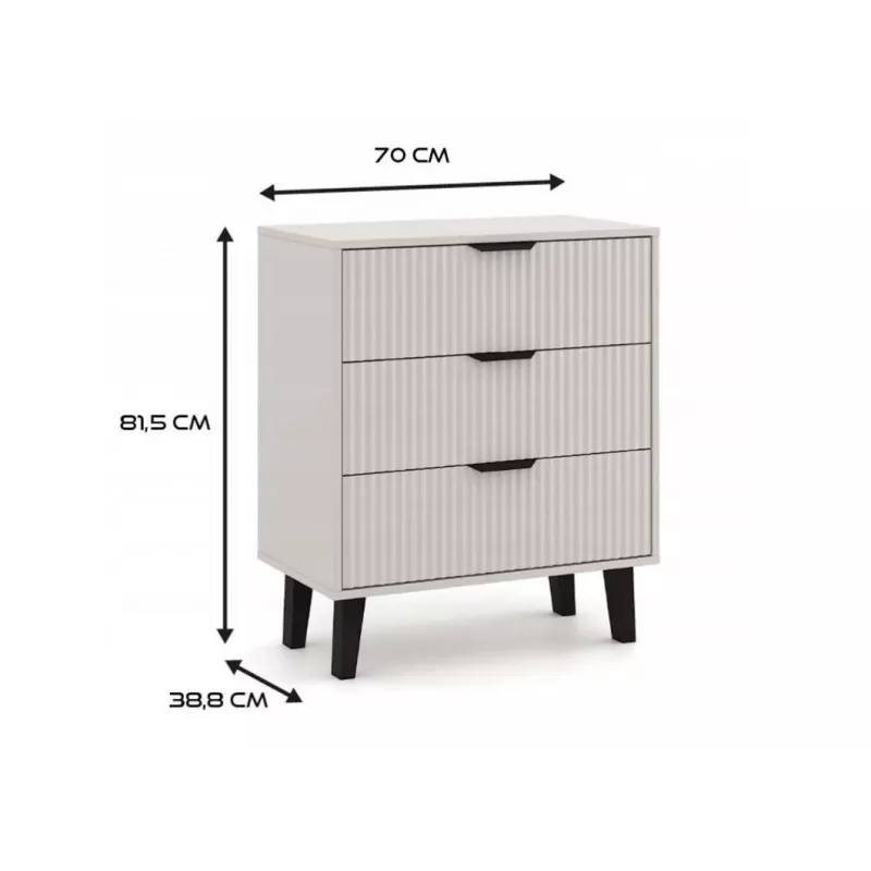 SCANDI 3S SLIM CHEST OF DRAWERS, CASHMERE COLOUR