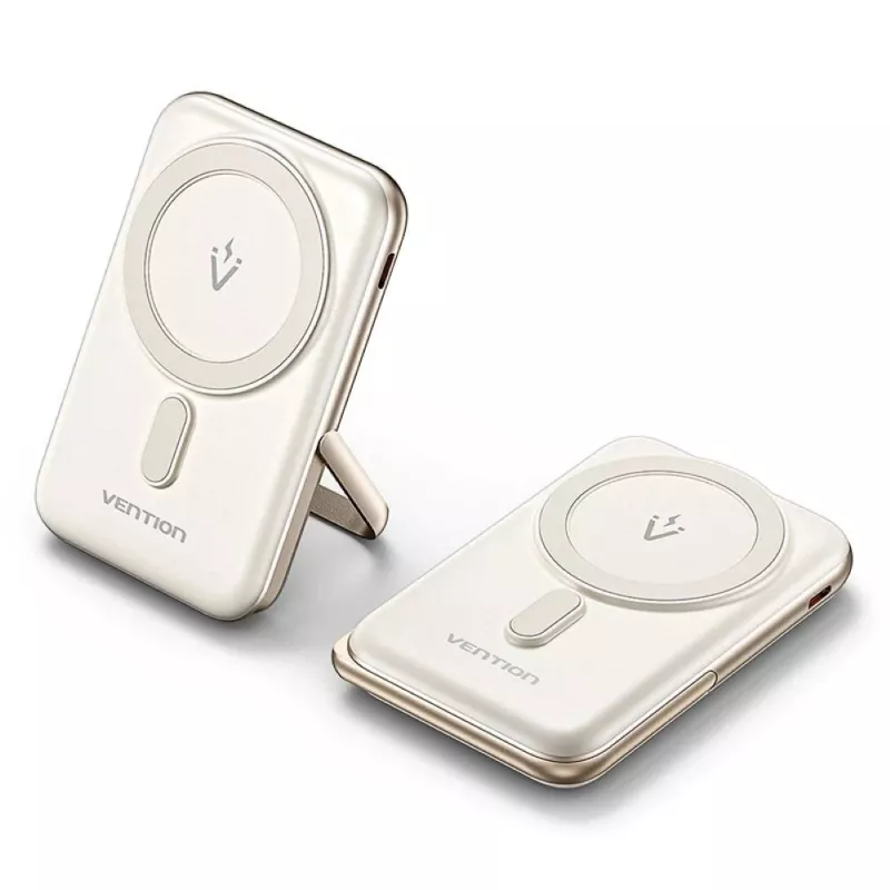 Power bank Vention 10000mAh Magnetic Wireless 20W — 10000 mAh, 3 A output, USB-C, white
