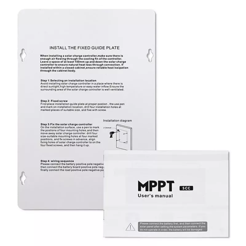 MPPT Solar Charge Controller QOLTEC 53662 with Temperature Sensor